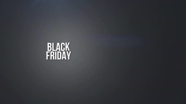 Vente Black Friday, rabais. Animation 3D épique 4K sur fond noir avec place pour votre texte. Merci d'avoir regardé — Video
