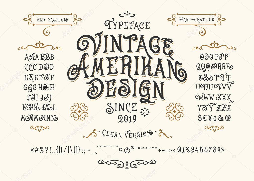 Font Vintage American Design.