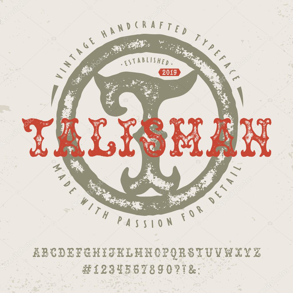Font Talisman. Hand crafted