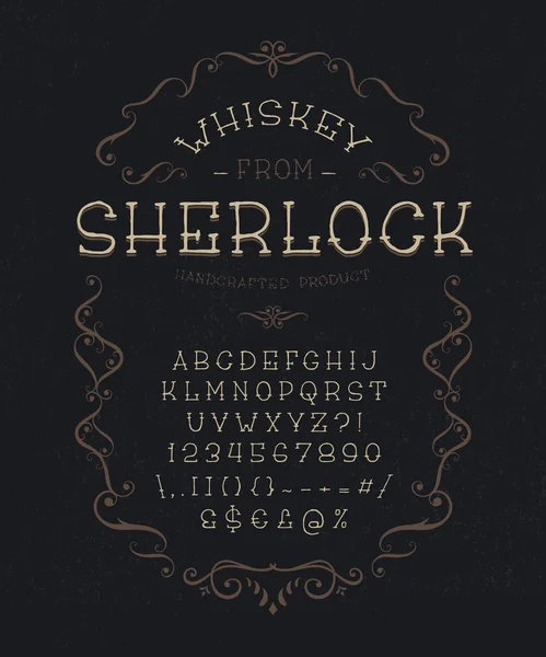 Font Whiskey from Sherlock. — Stock Vector