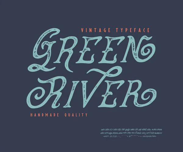 Font Green River. — Stockvektor