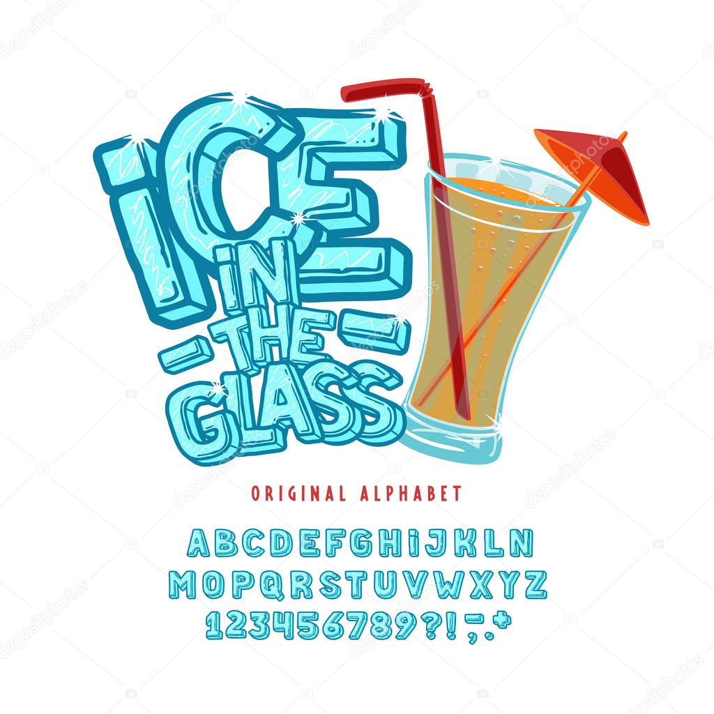 Font Ice in the Glass.