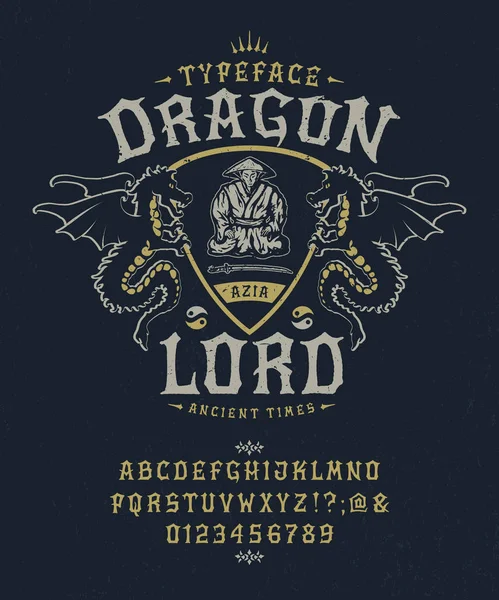 Carattere Dragon Lord . — Vettoriale Stock