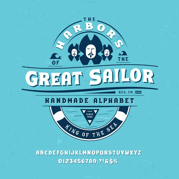 Fonte Great Sailor . — Vetor de Stock