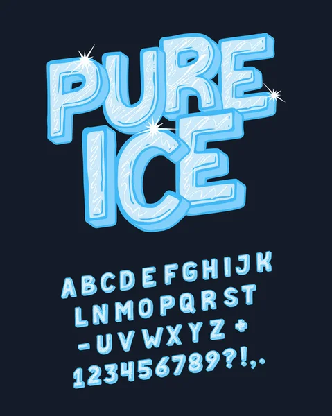 Carattere Pure Ice . — Vettoriale Stock