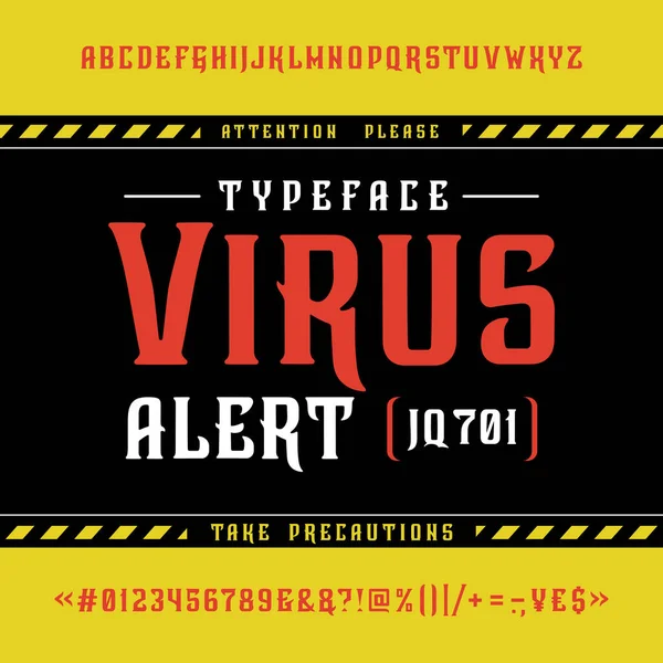 Police Virus alert. Design de police vintage. — Image vectorielle