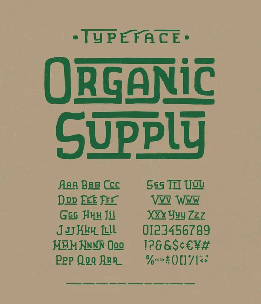 Modern handgjord Font Organic Supply — Stock vektor
