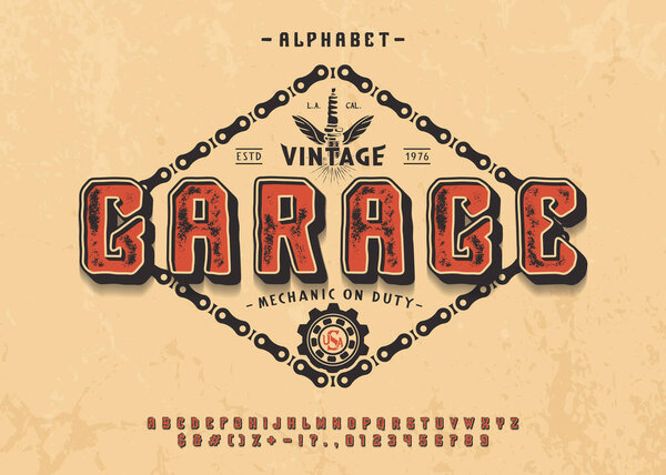 Font Garage. 3d display typeface