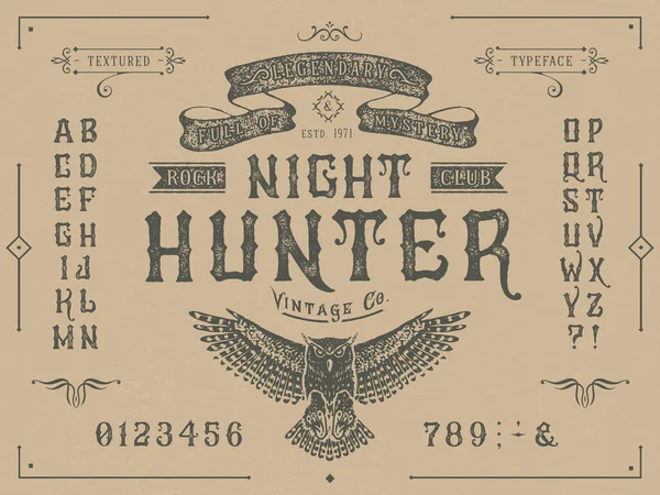 Font Miracle. Diseño de tipografía vintage retro artesanal — Vector de stock