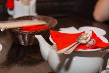 Çay ile top. Çay töreni. Japon çay.