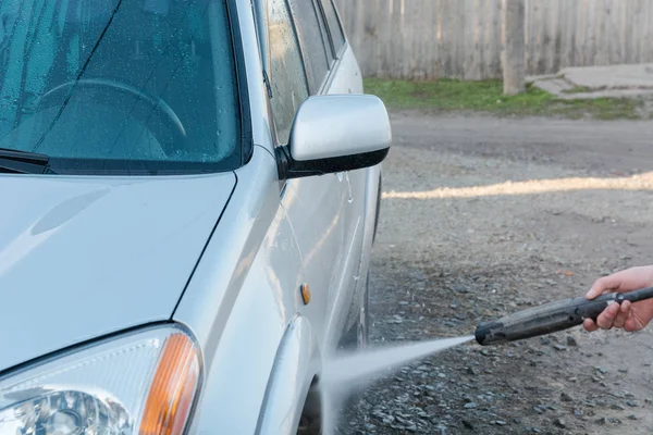 Chcete Mýt Auto Vysokotlakým Zařízením Mytí Vodou Voze Domě — Stock fotografie