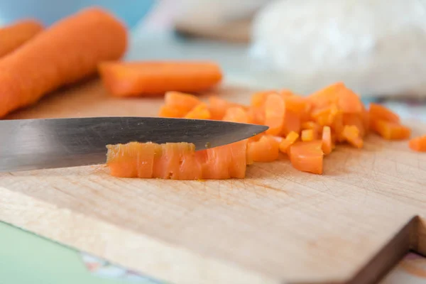 Sliced Carrots Pieces Sliced Carrots Table Boiled Carrots Natural Food — Stock Photo, Image