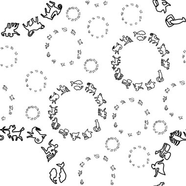 Daireler bir model. Zodyak eşyükselti imzalar. Simgeler