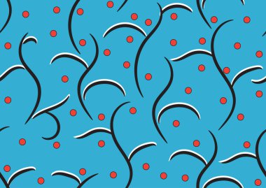 Seamless modeli. Siyah ağaçların altında kar ve kırmızı meyveler.