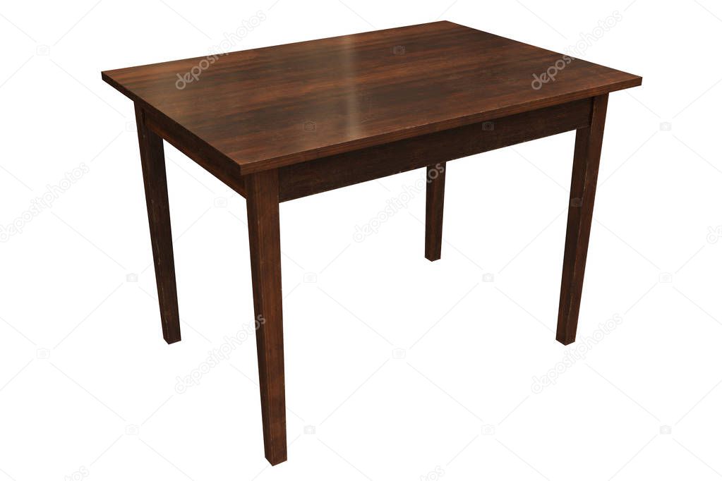 Polished dining table. Isolated object