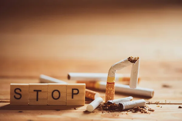 Welt Kein Tabak Tag Mai Schließen Kaputte Zigarette Mit Stop — Stockfoto