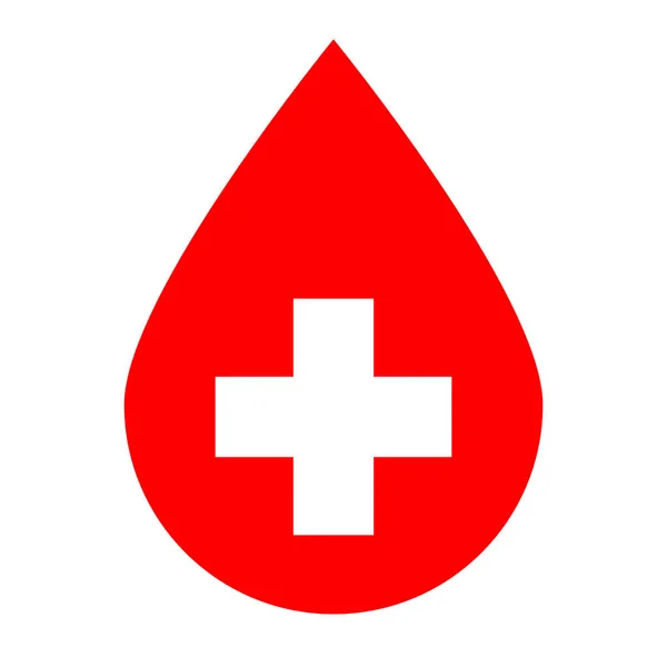 Blood Donor Werelddag Juni Rood Bloed Drop Met Witte Kruis — Stockfoto