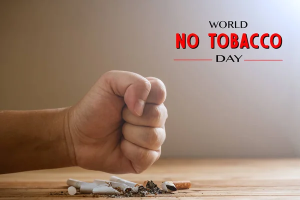 Wereld Geen Tabak Dag Mei Stoppen Met Roken Close Man — Stockfoto