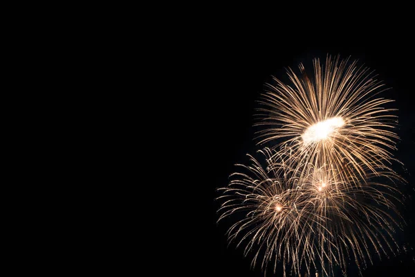 Rezumat Frumos Colorate Focuri Artificii Afișare Pentru Sărbătoare Fundal Negru — Fotografie, imagine de stoc