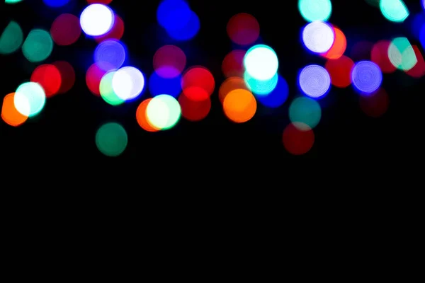 Colorful Bokeh Blurred Natural Black Background — Stock Photo, Image