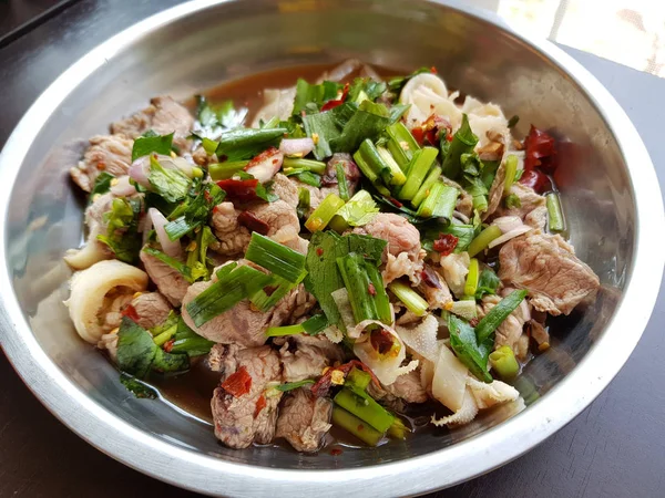 Spicy Minced Beef Salad - Beef Hao Dong or Laab, Famous Thai foo