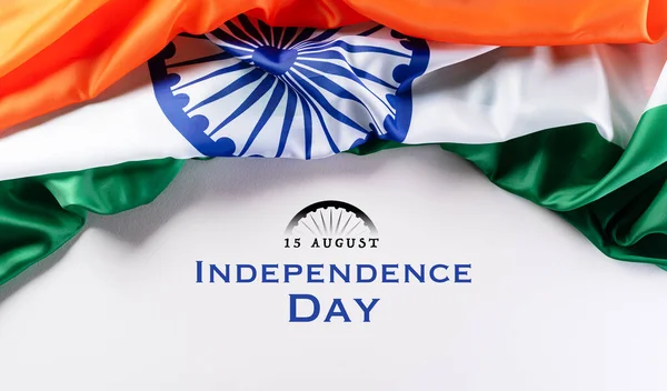 Indian Independence Day Firande Bakgrund Koncept Indiska Flagga Vit Bakgrund — Stockfoto