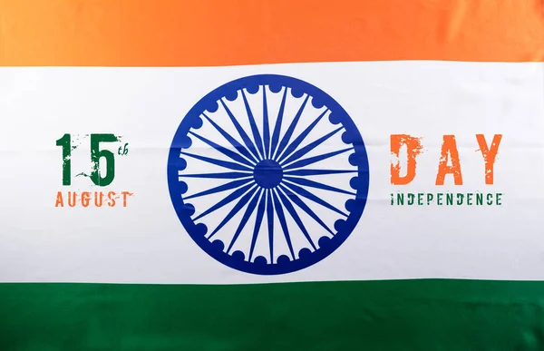 Indian Independence Day Firande Bakgrund Koncept Indiska Flagga Vit Bakgrund — Stockfoto