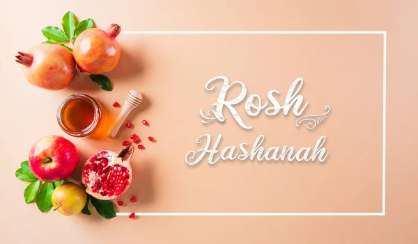 Rosh Hashanah Yahudi Yeni Yıl Tatili Pastel Turuncu Kağıt Arka — Stok fotoğraf