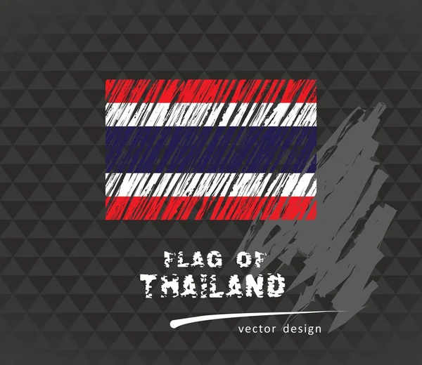 Thaiföld Zászló Vektoros Rajz Kézzel Rajzolt Ábrán Látható Háttér Sötét — Stock Vector