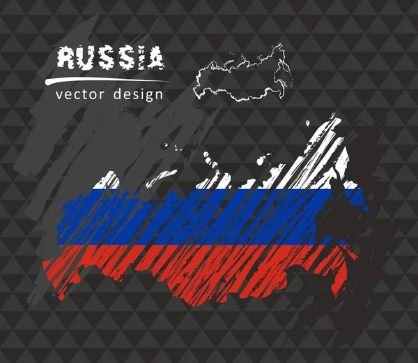 Map and flag of russia Royalty Free Vector Image