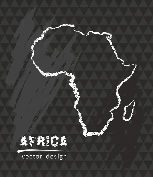 Карта Африки Векторное Перо Черном Фоне — стоковый вектор
