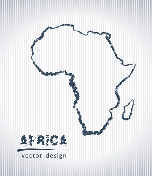 Africa National Vector Drawing Map White Background — Stock Vector