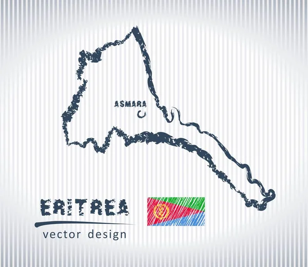 Eritrea Mapa Nacional Dibujo Vectorial Sobre Fondo Blanco — Vector de stock