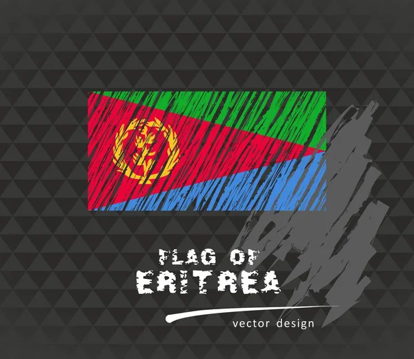 Bandera Eritrea Ilustración Vectorial Sobre Fondo Negro — Vector de stock