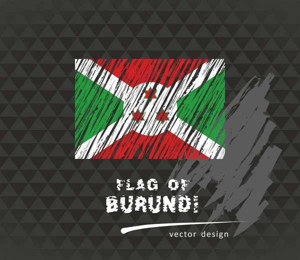 Bandera Burundi Dibujo Vectorial Ilustración Dibujada Mano Sobre Fondo Grunge — Vector de stock