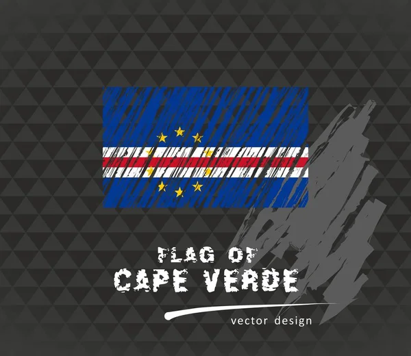 Σημαία Του Cabo Verde Εικονογράφηση Φορέα Στυλό Μαύρο Φόντο — Διανυσματικό Αρχείο