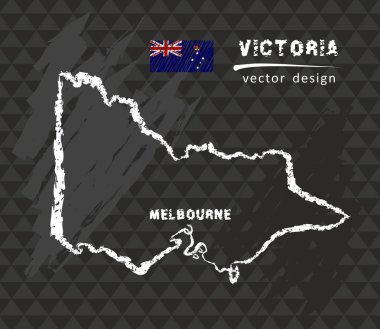 Victoria, tebeşir sketch vektör çizim Haritası