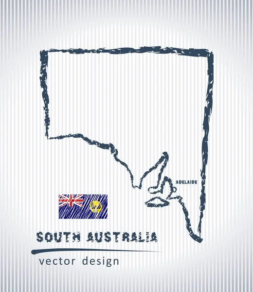 Карта Национального Векторного Рисунка Южной Австралии Белом Фоне — стоковый вектор