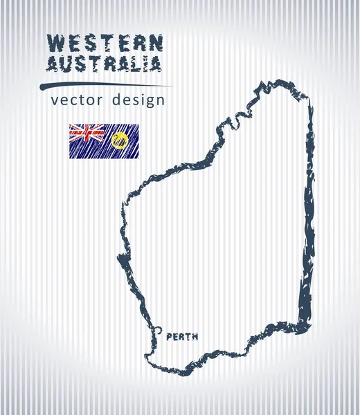 Δυτική Αυστραλία Σχέδιο Χάρτη Άσπρο Φόντο Εθνικού Φορέα — Διανυσματικό Αρχείο