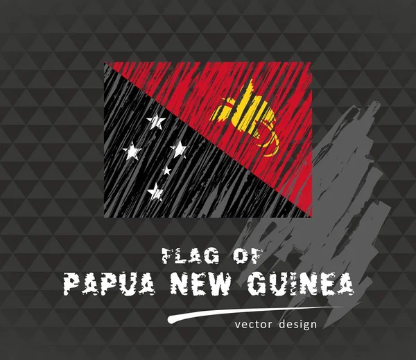 Bandera Papúa Nueva Guinea Ilustración Vectorial Sobre Fondo Negro — Vector de stock
