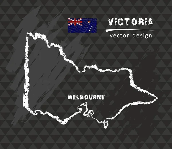 Mapa Victoria Chalk Esboço Ilustração Vetorial —  Vetores de Stock