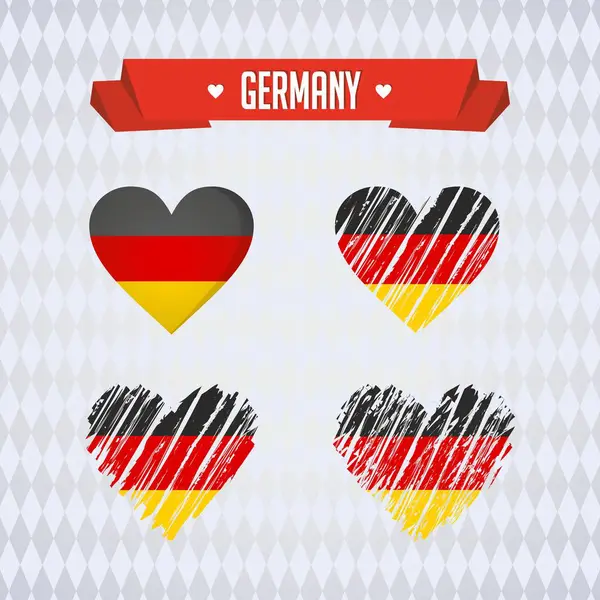 Niemcy Miłości Złamane Serce Flagą Wewnątrz Wektor — Wektor stockowy