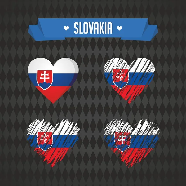 Slovaquie Avec Amour Vecteur Design Coeur Brisé Avec Drapeau Intérieur — Image vectorielle