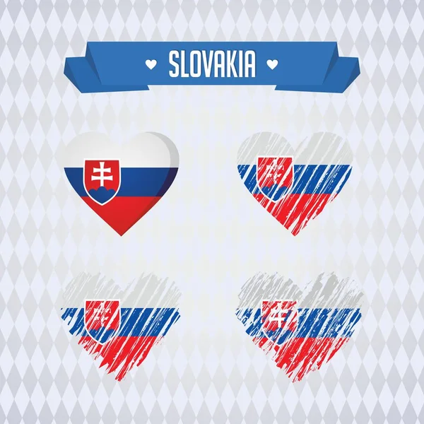 Slovaquie Coeur Avec Drapeau Intérieur Grunge Symboles Graphiques Vectoriels — Image vectorielle