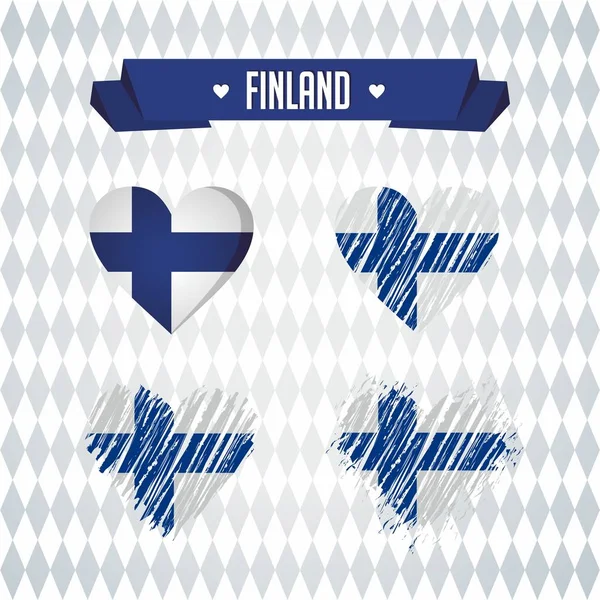 Finland Love Design Vector Broken Heart Flag — Stock Vector