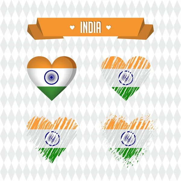 India Con Amor Diseño Vector Corazón Roto Con Bandera Interior — Vector de stock
