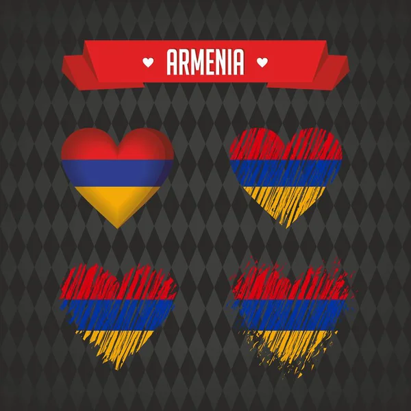 Arménia Com Amor Design Vetor Coração Quebrado Com Bandeira Dentro — Vetor de Stock