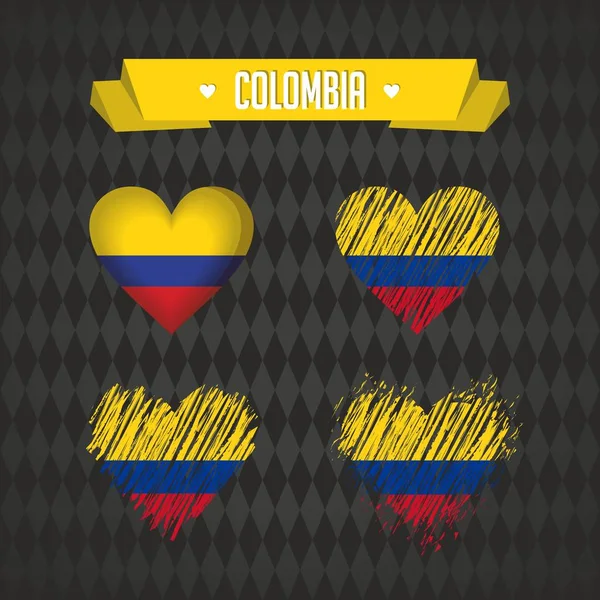 Колумбия Любовью Вектор Дизайна Разбитое Сердце Флагом Внутри — стоковый вектор