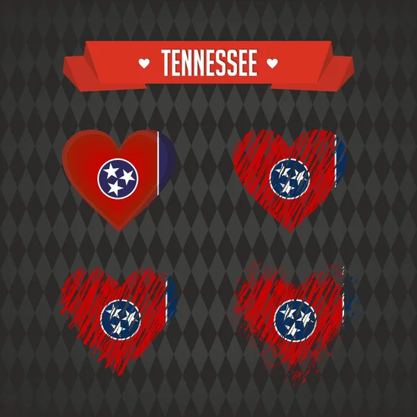 Tennessee Con Amor Diseño Vector Corazón Roto Con Bandera Interior — Archivo Imágenes Vectoriales