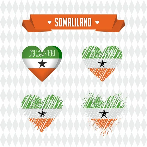 Somalilandia Con Amor Diseño Vector Corazón Roto Con Bandera Interior — Archivo Imágenes Vectoriales